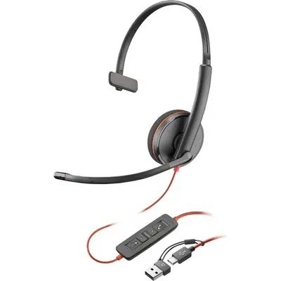 Qulaqlıq Poly Blackwire 3210 Mono, USB-C + USB-C/A (8X214AA)