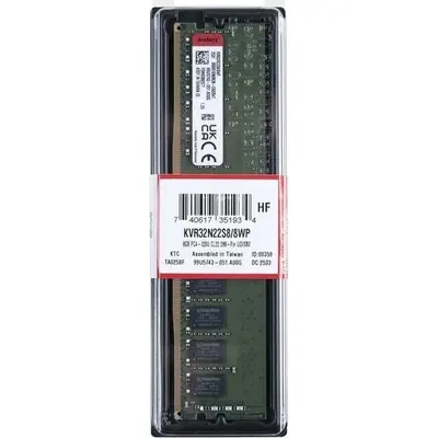Operativ yaddaş (RAM) Kingston ValueRAM 8GB DDR4 3200 CL22 1Rx8 UDIMM (KVR32N22S8/8WP)
