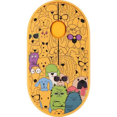 Mouse 2E MF300 PETS:CATS&DOGS Silent WL BT, Yellow (2E-MF300WPETSYW)