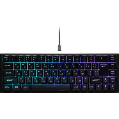 Gaming klaviatura 2E Membrane KG350 68key, USB-A, EN/UA/RU, RGB, black (2E-KG350UBK)