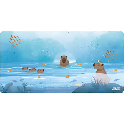 Mousepad 2E CAPYBARRA, L(800x400x2mm), blue (2E--L-CAPY-BLUE)