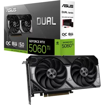 Videokart ASUS Dual RTX 5060 Ti 8GB GDDR7 OC Edition (90YV0MP2-M0NA00)