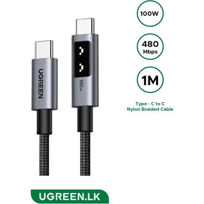 USB-C kabel Ugreen Uno USB-C – USB-C PD Fast Charging 5A Max 1m (35501)