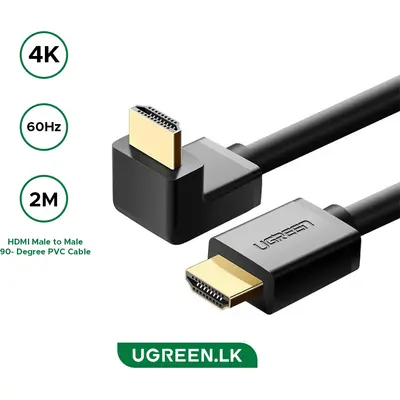 HDMI kabel Ugreen HDMI 4K M-M 90 Degree qara 2m (10173)