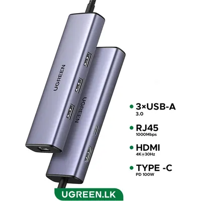 USB hub Ugreen 6-in-1 USB-C (45000)