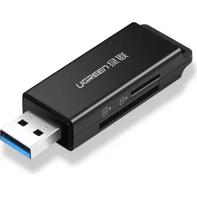 Kart oxuyucu Ugreen USB 3.0 TF + SD, qara (40752)