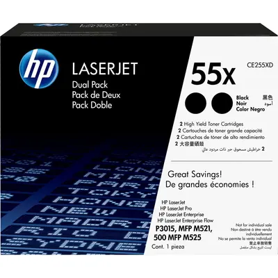 Toner kartric HP 55X 2-lü dəst yüksək tutumlu Black LaserJet (CE255XD)