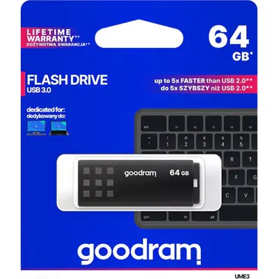 Fləş kart Goodram USB 3.0 UME3 Black 64GB (UME3-0640K0R11)