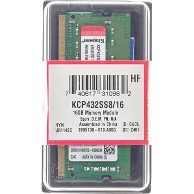 Kingston DDR4, module, 16 GB, SO-DIMM 260-pin, 1600 MHz / PC4-25600, CL22, 1.2 V, unbuffered, non-ECC (KCP432SS8-16)