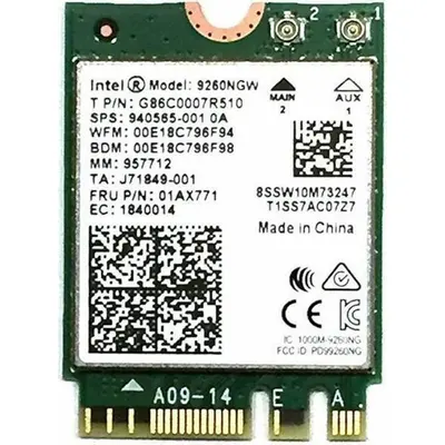 Intel Wireless-AC 9260, Network adapter, M.2 2230, 802.11ac, Bluetooth 5.0 (9260NGWG)