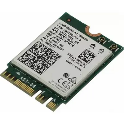 Intel Wi-Fi 6 AX200, Network adapter, M.2 2230 / M.2 1216, Bluetooth 5.0, 802.11ax (AX200NGWGNV)