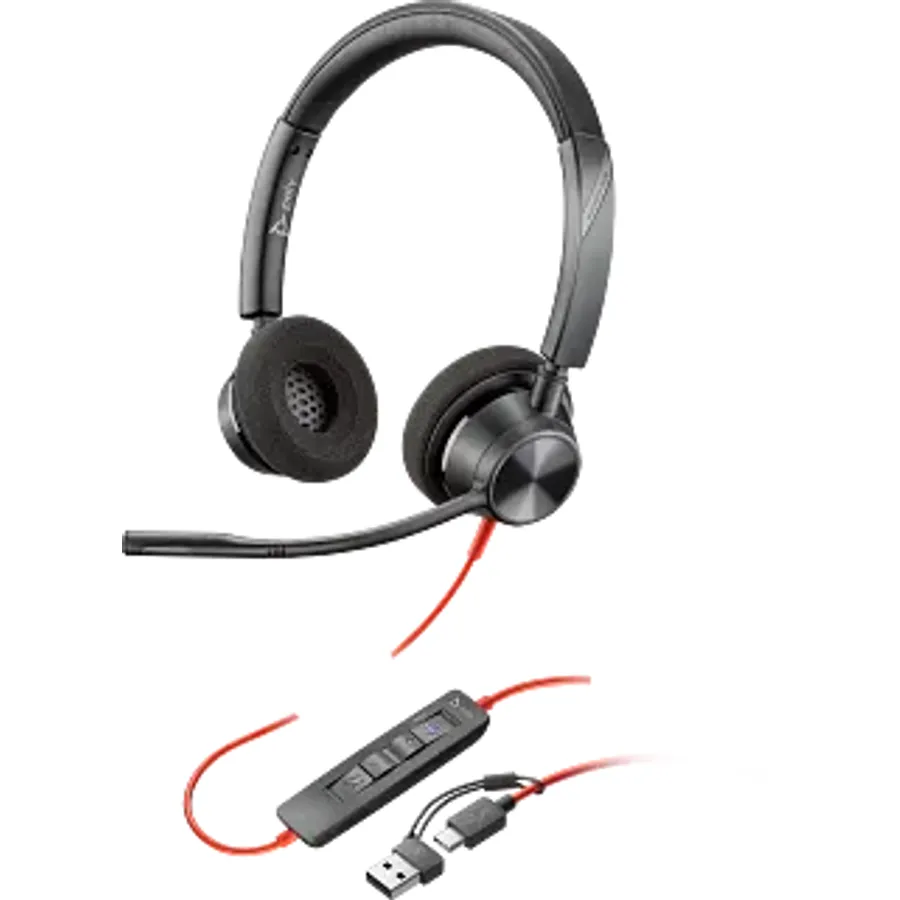 Qulaqlıq Poly Blackwire 3320 Stereo Microsoft Teams Certified USB-C +USB-C/A Adapter (8X220AA)