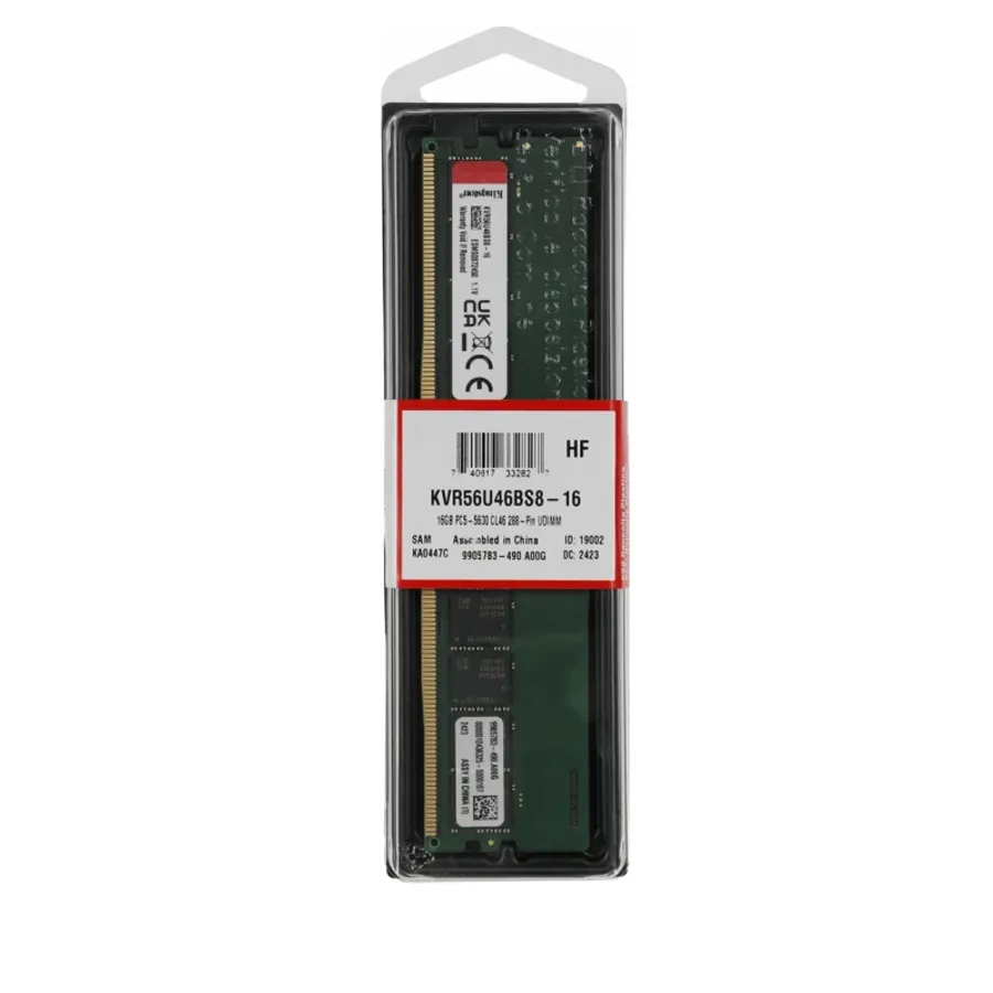 Server üçün RAM Kingston ValueRAM 16GB DDR5 5600 MT/s Non-ECC CL46 1Rx8 UDIMM (KVR56U46BS8-16)