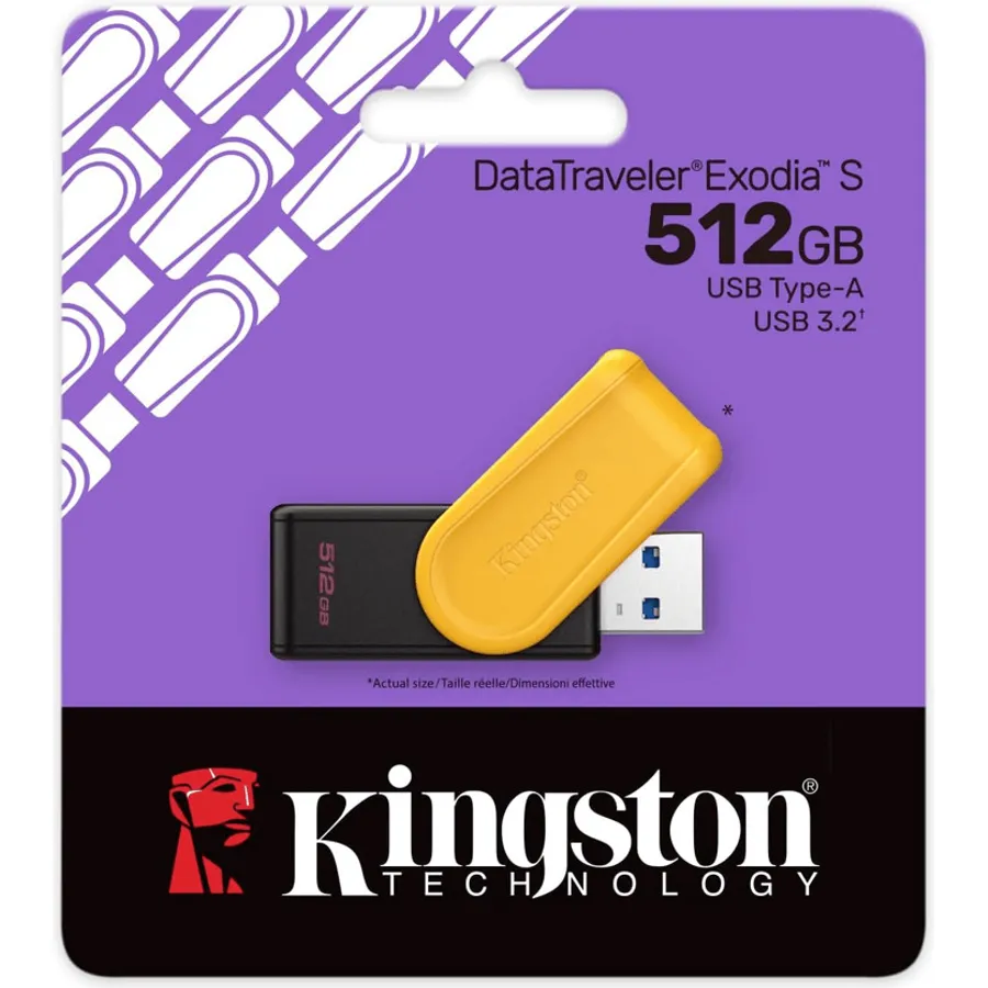 Fləş kart 512GB USB 3.2 Gen 1 DataTraveler Exodia S (qara + Yellow) (DTXS/512GB)