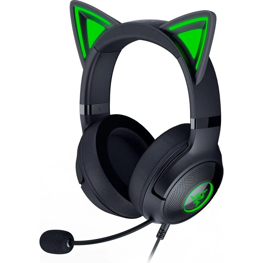 Gaming qulaqlıq Razer Kraken Kitty V2, RGB, USB-A, black (RZ04-04730100-R3M1)