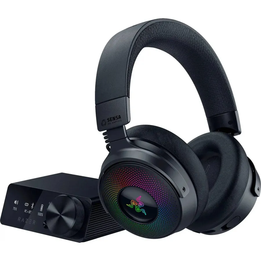 Gaming qulaqlıq Razer Kraken V4 Pro, mini-jack/USB-A/BT/WL, RGB, black (RZ04-05160100-R3M1)