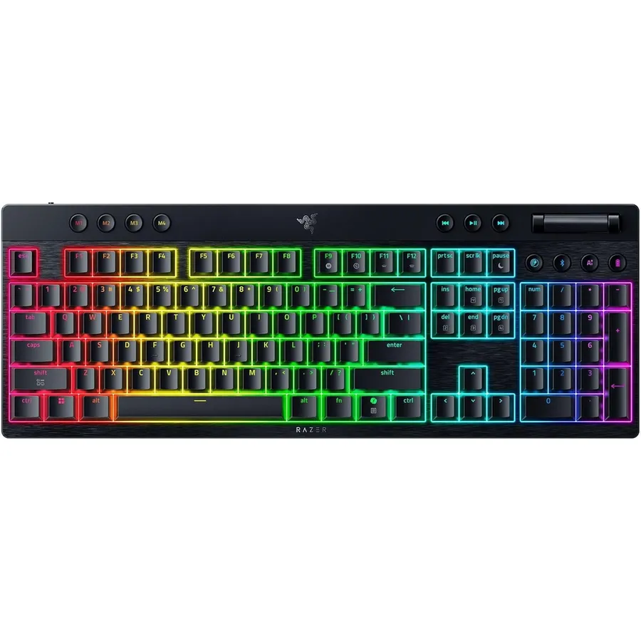 Gaming klaviatura Razer BlackWidow V4 Low-profile HyperSpeed, Yellow Switch, simsiz, RGB (RZ03-05271500-R3M1)