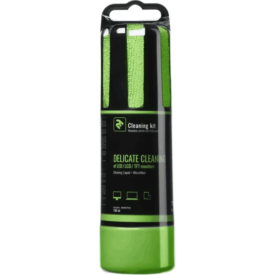Ekran təmizləmə dəsti 2E, 150 ml maye + 20 sm salfet, yaşıl (2E-SK150GR)