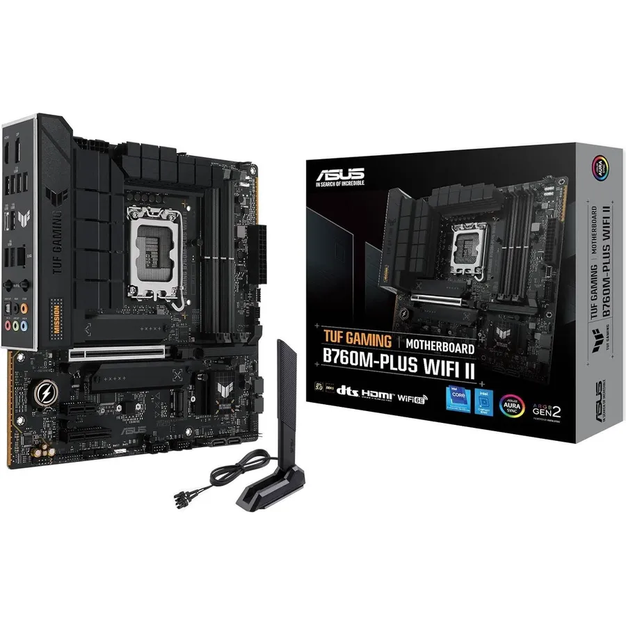 Ana plata ASUS TUF GAMING B760M-PLUS WIFI II s1700 B760 4xDDR5 M.2 HDMI DP Wi-Fi BT mATX (90MB1HE0-M0EAY0)