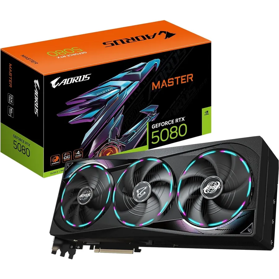 Videokart Gigabyte AORUS GeForce RTX 5080 Master 16GB GDDR7 (GV-N5080AORUS M-16GD)