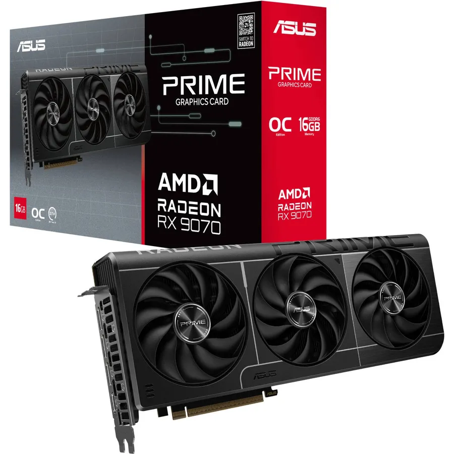 Videokart ASUS Radeon RX 9070 16GB GDDR6 OC PRIME-RX9070-O16G (90YV0LI1-M0NA00)