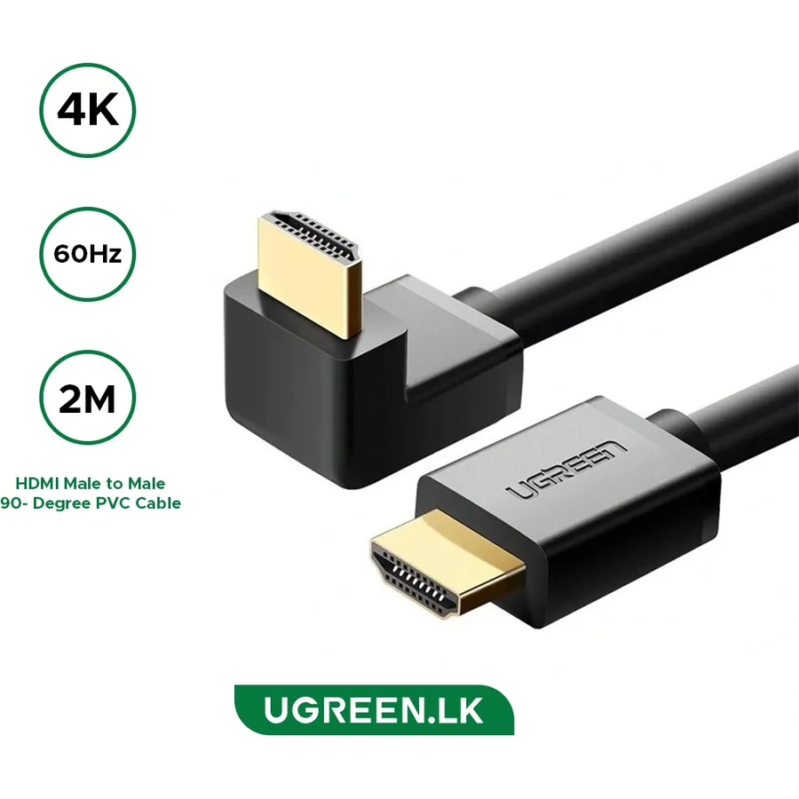 HDMI kabel Ugreen HDMI 4K M-M 90 Degree qara 2m (10173)