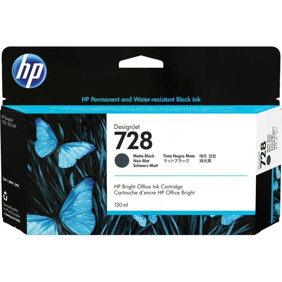 Mürəkkəb kartric HP 728 130 ml Matte Black DesignJet (3WX25A)