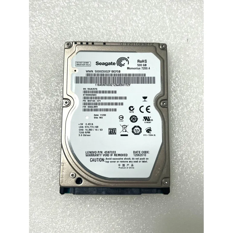 Sərt disk (HDD) Seagate 500GB 7.2K RPM SATA 9.5mm 2.5" (9HV144-037)