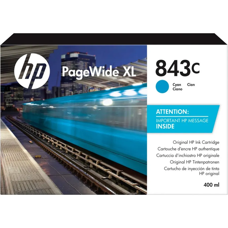 Mürəkkəb kartric HP 843C 400 ml Cyan PageWide XL (C1Q66A)