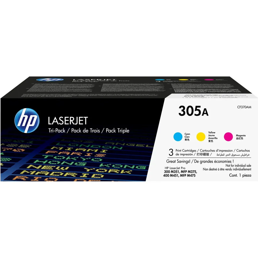 Toner kartric HP 305A 3-lü dəst Cyan/Magenta/Yellow LaserJet (CF370AM)