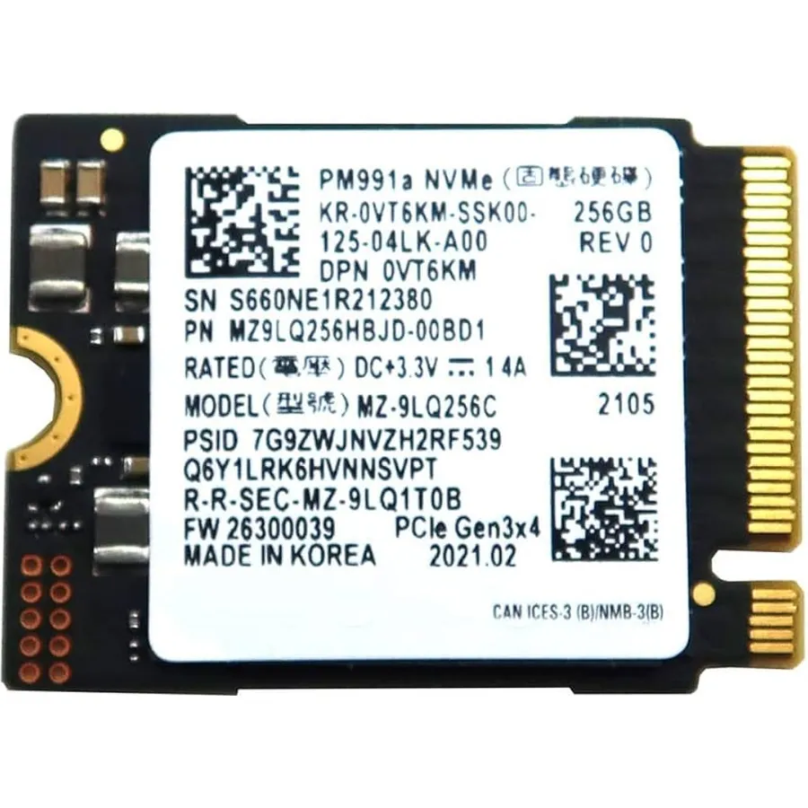 SSD Samsung PM991a 256GB M.2 NVMe PCIe Gen3x4 (MZ9LQ256HBJD-00BD1)
