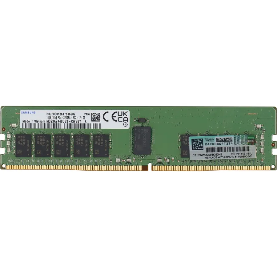 Server üçün RAM Samsung 16GB PC4-25600 DDR4-3200Mbps 1RX4 ECC New (M393A2K40DB3-CWEBY)