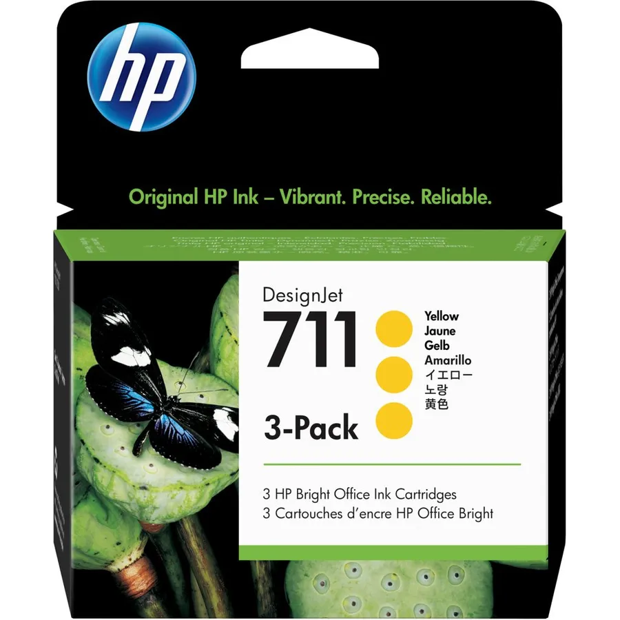 Mürəkkəb kartric HP 711 3-lü dəst 29 ml Yellow DesignJet (CZ136A)