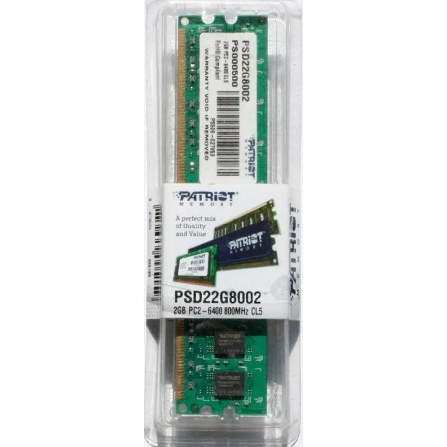 Operativ yaddaş (RAM) Patriot 2GB DDR2 800MHz PC2-6400 (PSD22G8002)