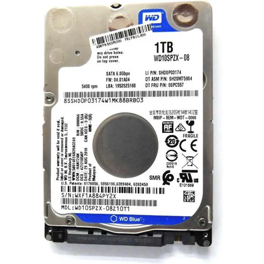 Sərt disk (HDD) Western Digital 1TB 5.4K RPM SATA 7mm 2.5" (WD10SPZX-08Z10T1)