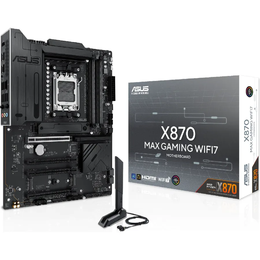 Ana plata ASUS X870 MAX GAMING WIFI7 AM5 AMD X870 4xDDR5 3xM.2 4xSATA Wi-Fi 7 BT 5.4 ATX (90MB1LY0-M0EAY0)