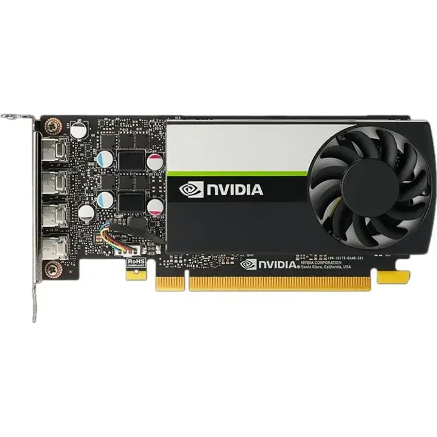 PNY NVIDIA T1000, qrafik kartı, T1000, 4 GB GDDR6, PCIe 3.0 x16 low profile, 4 x Mini DisplayPort (VCNT1000-SB)