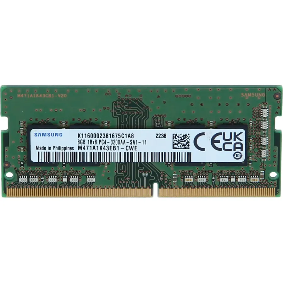 Samsung DDR4, module, 8 GB, SO-DIMM 260-pin, 3200 MHz / PC4-25600, 1.2 V, unbuffered, non-ECC (M471A1K43EB1-CWE)