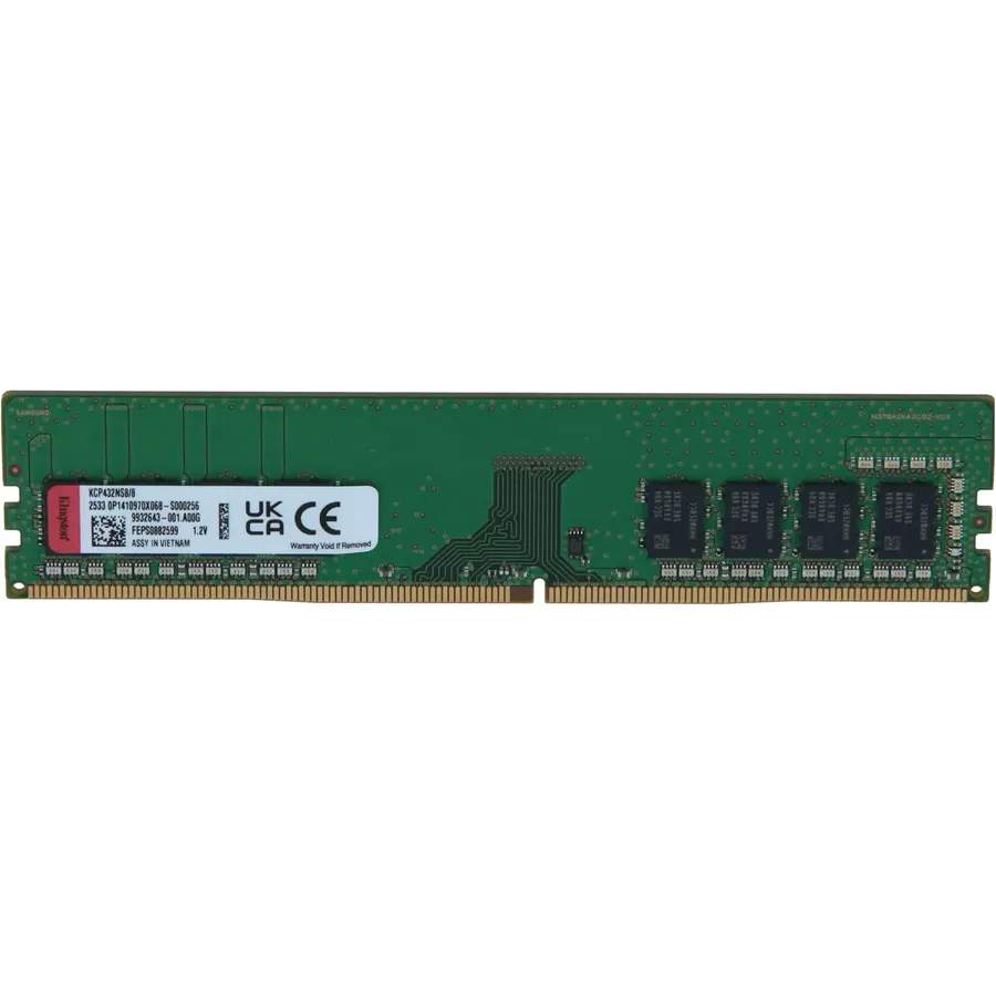 Kingston DDR4, module, 8 GB, DIMM 288-pin, 3200 MT/s, CL22, unbuffered, non-ECC