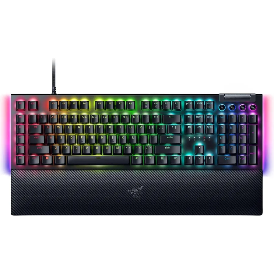 Gaming klaviatura Razer mechanical BlackWidow V4, 114key, Yellow Switch, USB-A, EN/RU, RGB, black (RZ03-04692500-R3R1)