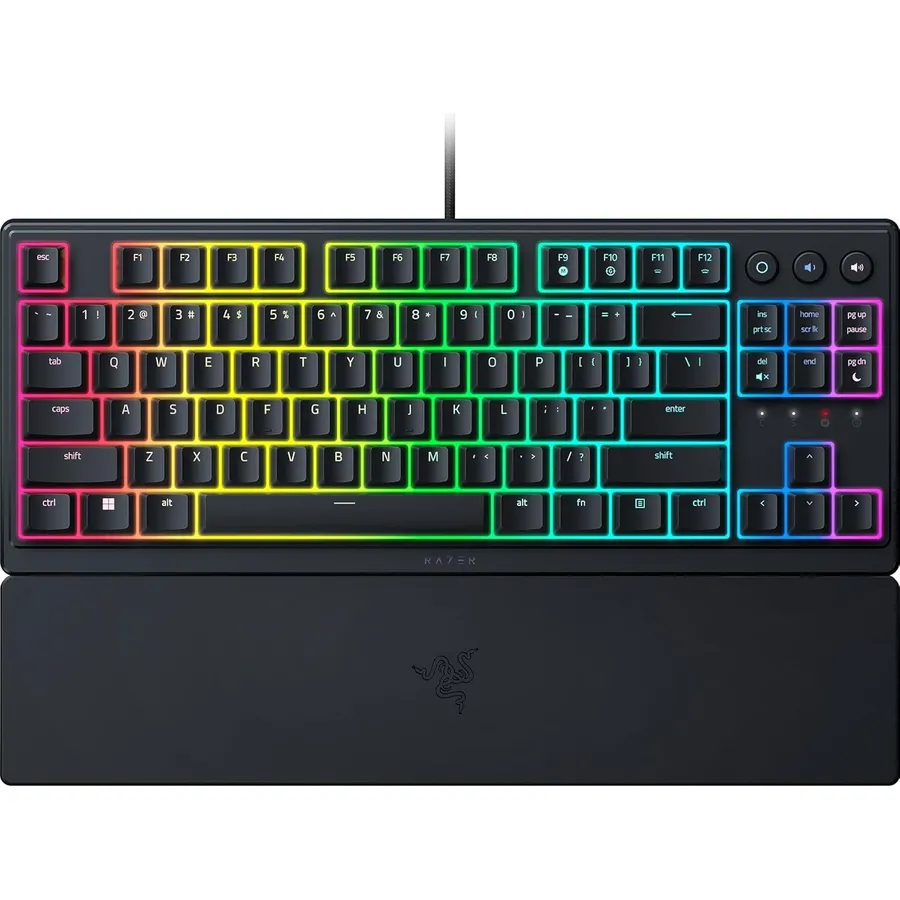 Gaming klaviatura Razer mechanical Ornata V3 TKL 84key, Mecha-Membrane Switch, USB-A, EN/RU, RGB, black (RZ03-04881600-R3R1)
