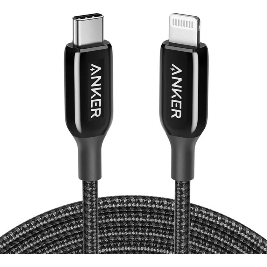 Lightning kabel Anker PowerLine+III USB-C with Lightning connector 6ft qara (A8843H11)